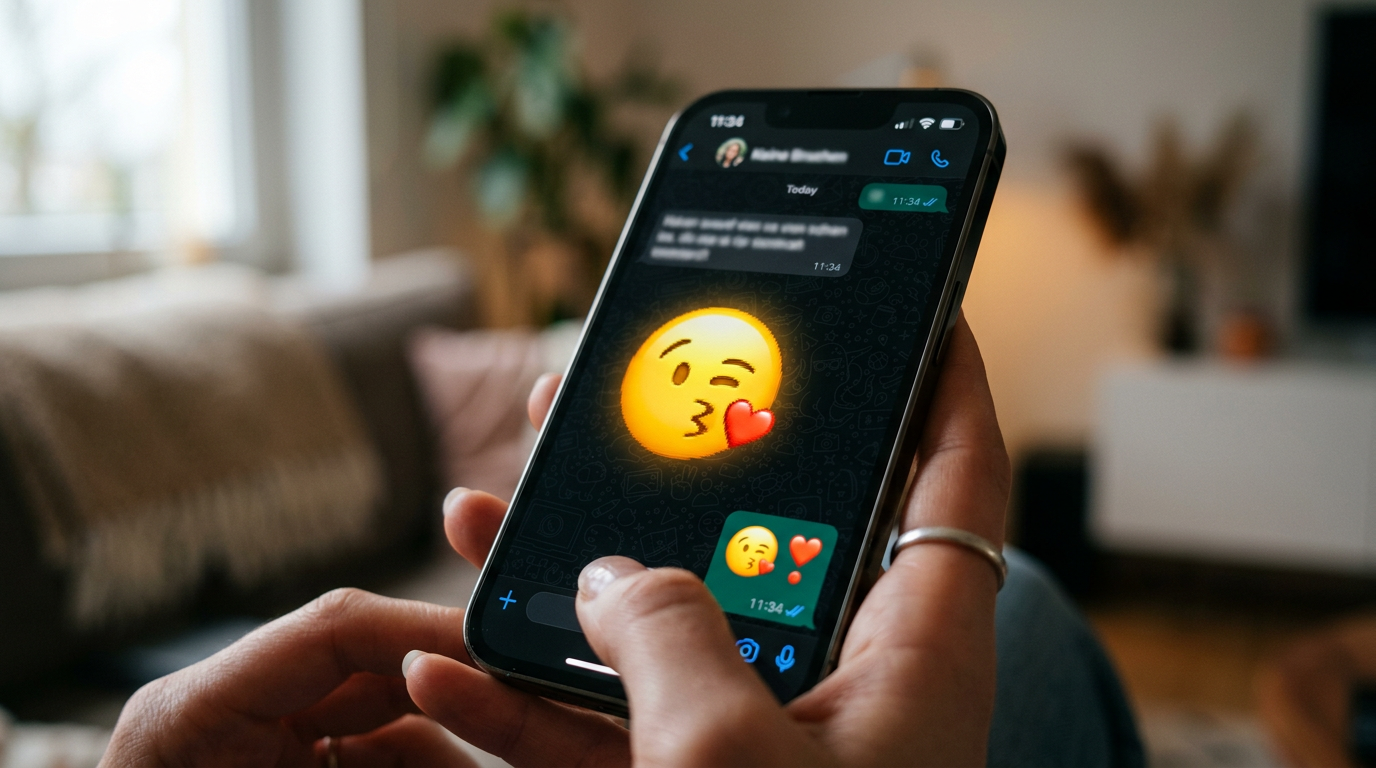 Kuss Smiley. Ein Kuss per Emoji auf Facebook, Whatsapp und Co.